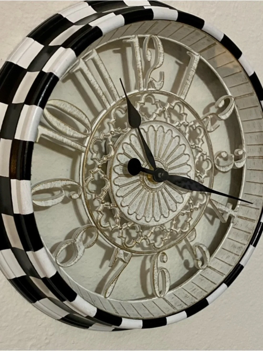 MacKenzie Childs inspired hand painted decorative wall clock
